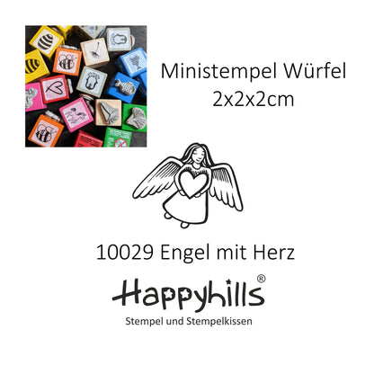 Ministempel Herzchen, Engel mit Herz und Fee Auswahl oder Set