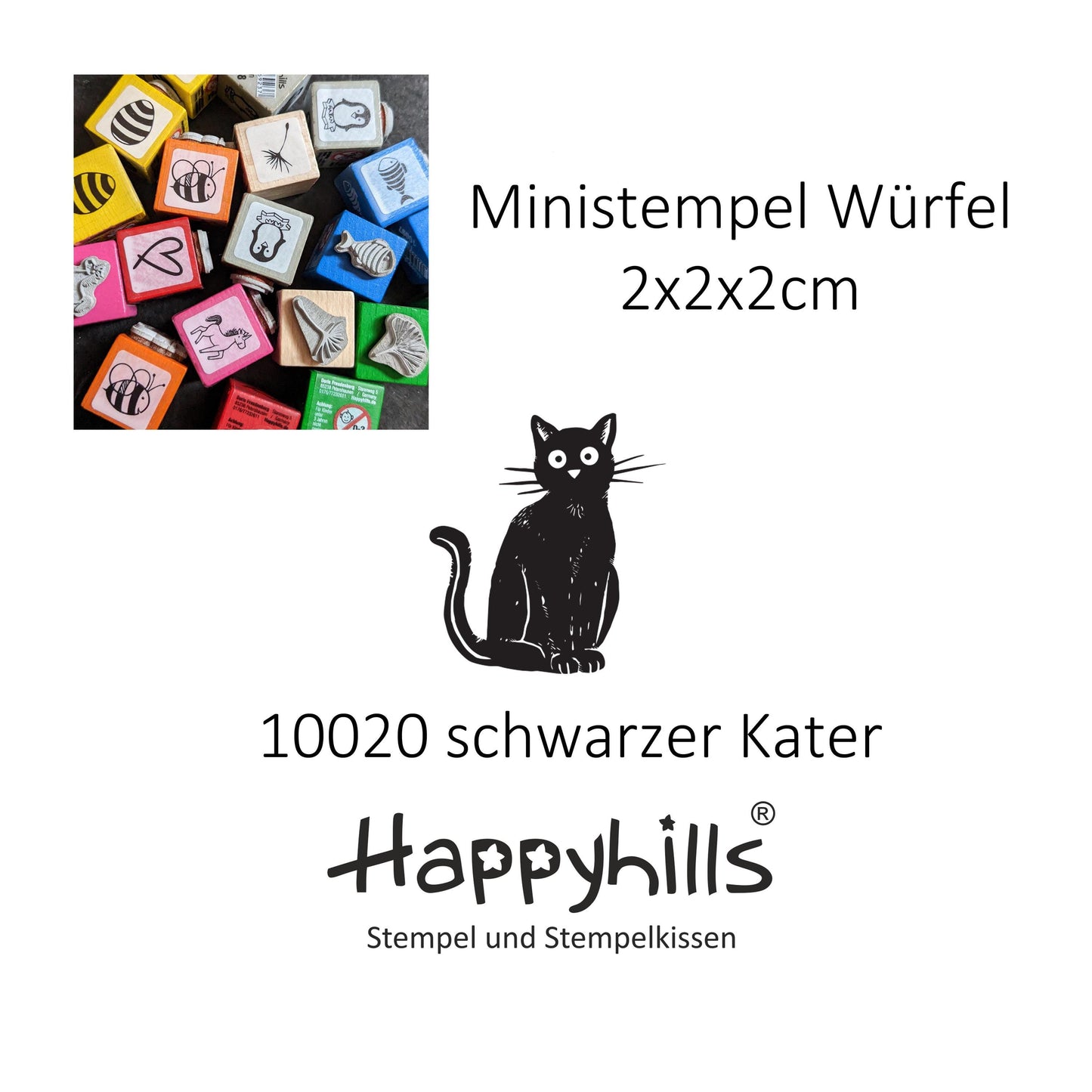 Ministempel Kater/Katze, Maus und Tatzenspur Auswahl oder Set