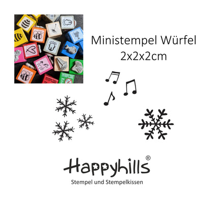 Ministempel Schneeflocken und Noten Auswahl oder Set