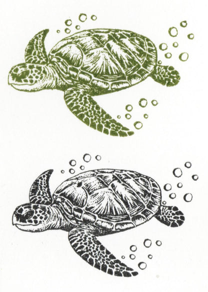 Stempel Meeresschildkröte mit Blubberblasen