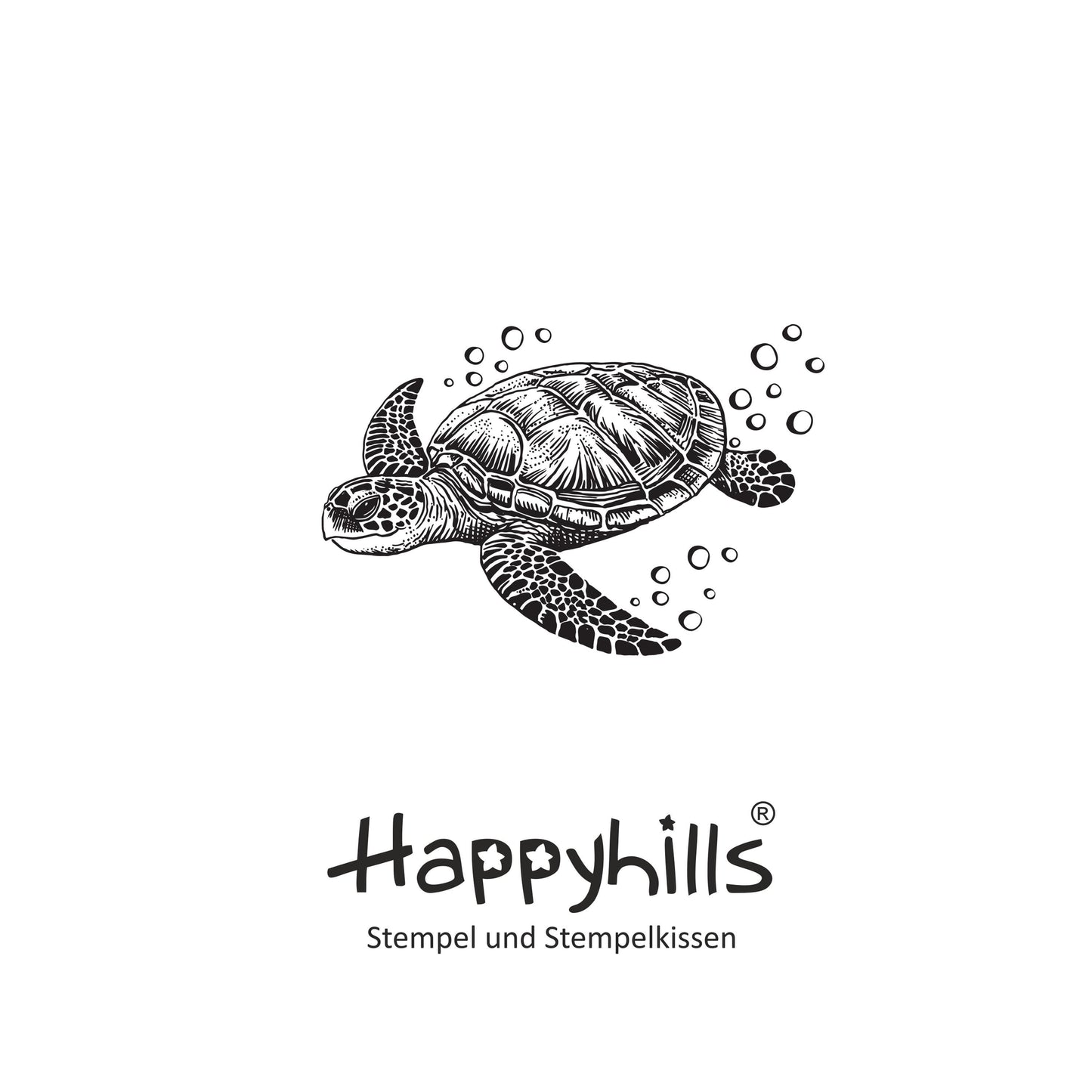 Stempel Meeresschildkröte mit Blubberblasen