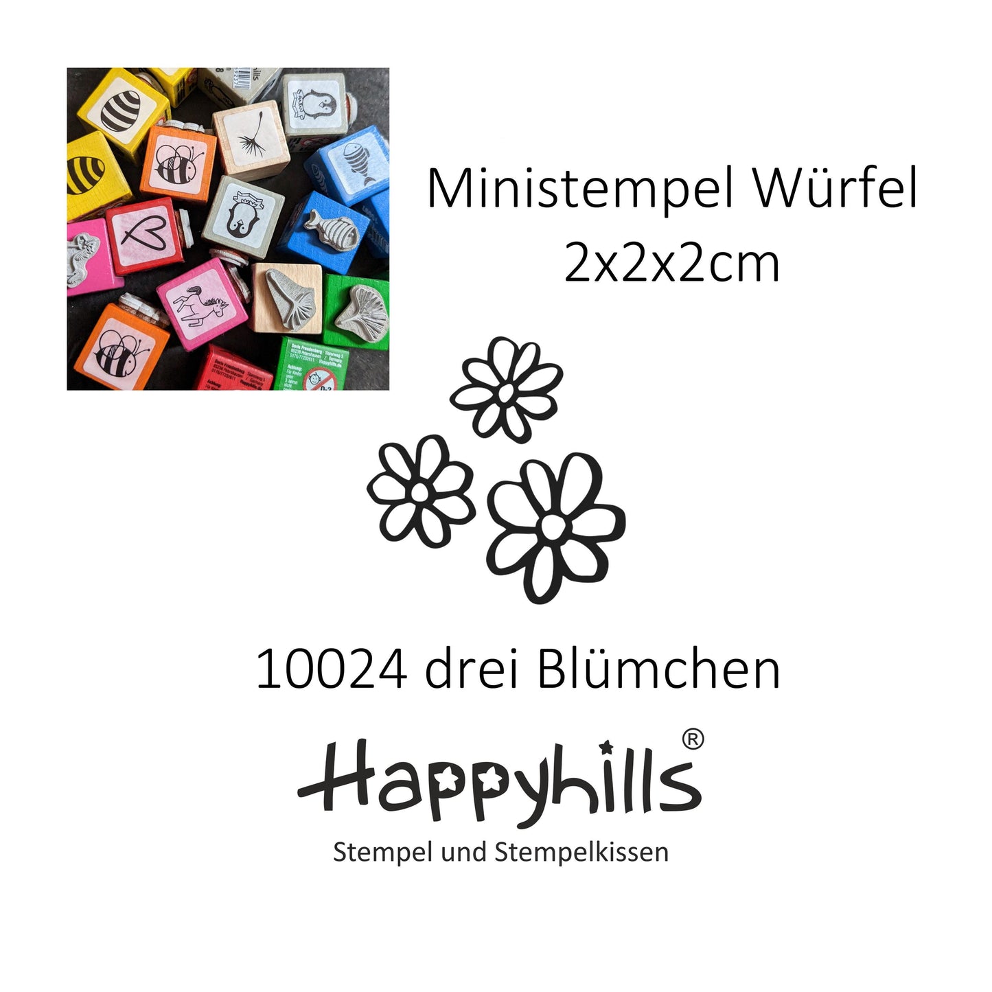 Ministempel Kleeblatt, Anemone und drei Blümchen Auswahl oder Set