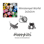 Ministempel Grashüpfer, Schnecke und Frosch Auswahl oder Set