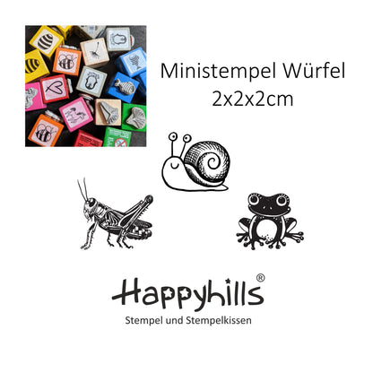 Ministempel Grashüpfer, Schnecke und Frosch Auswahl oder Set