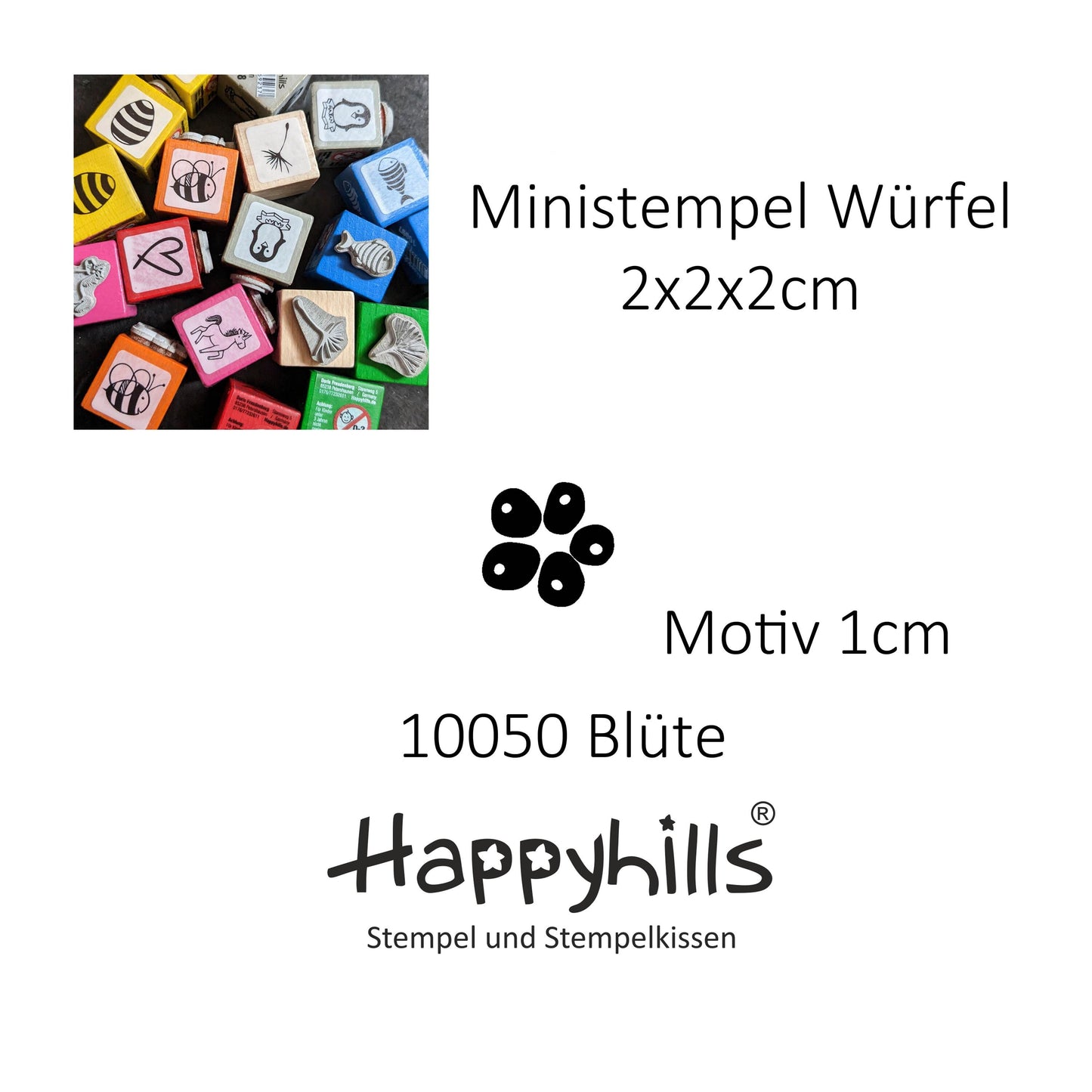 Ministempel Dubbeglas, Windrad und Blüte Auswahl oder Set