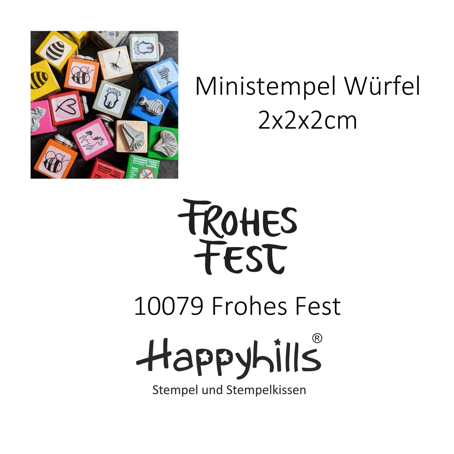 Ministempel Frohes Fest und Christbaumkugeln Auswahl oder Set