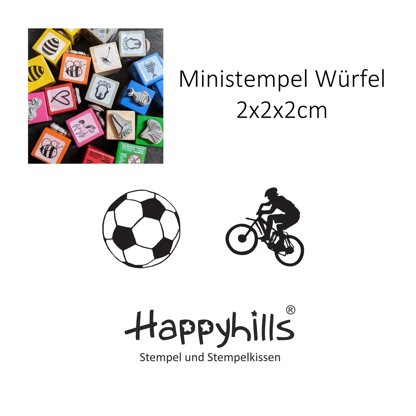 Ministempel Fussball und BMX Fahrer Auswahl oder Set