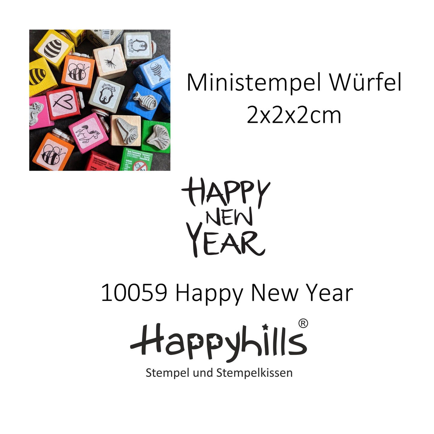 Ministempel Mütze und Happy New Year Auswahl oder Set