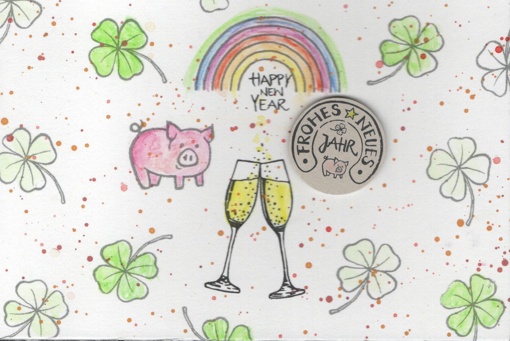 Ministempel Mütze und Happy New Year Auswahl oder Set