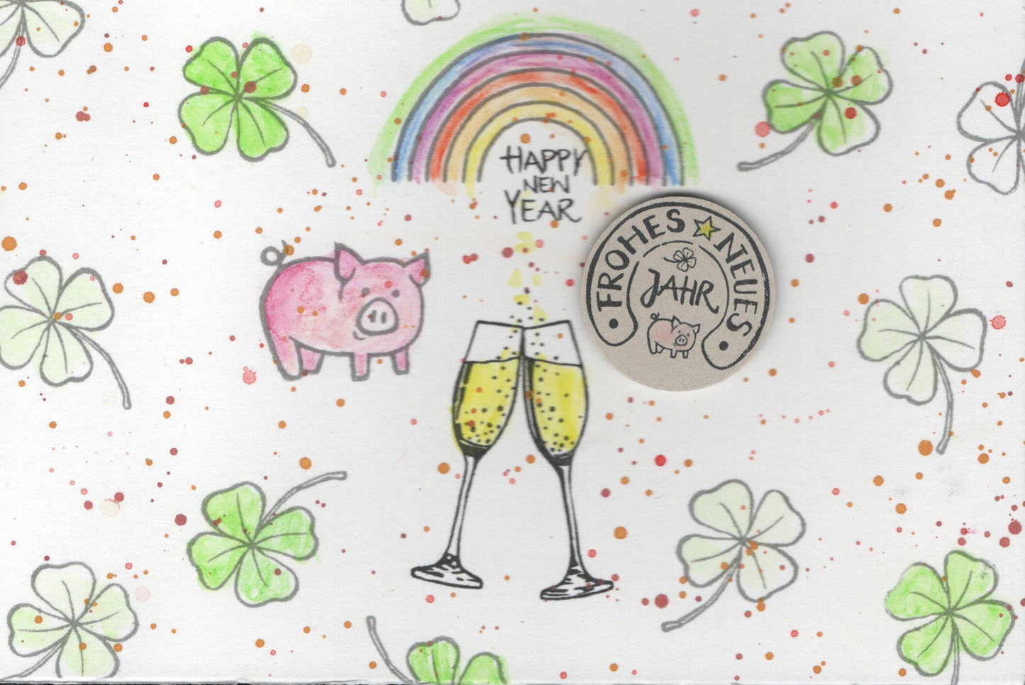 Ministempel Mütze und Happy New Year Auswahl oder Set