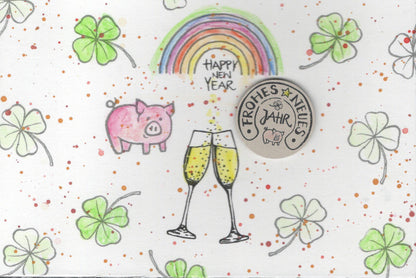 Ministempel Mütze und Happy New Year Auswahl oder Set