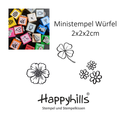 Ministempel Kleeblatt, Anemone und drei Blümchen Auswahl oder Set