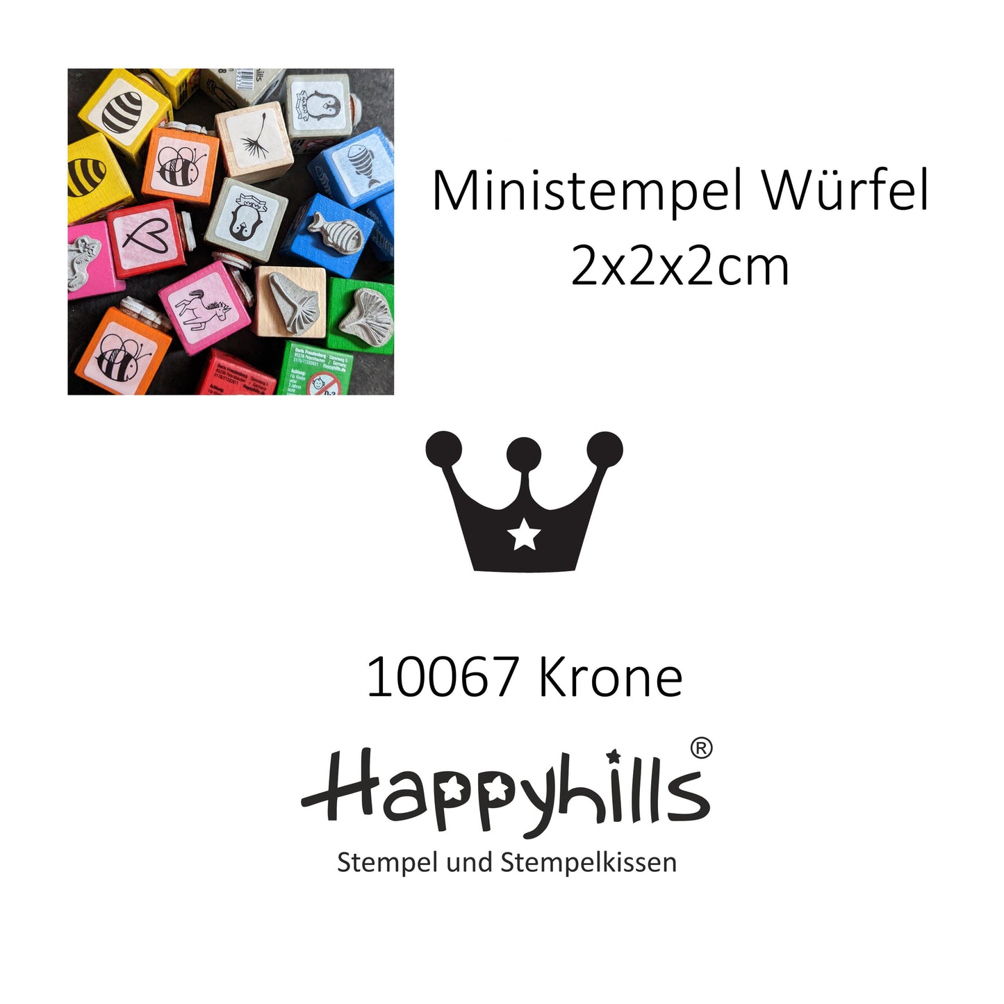 Ministempel Dinosaurier, Fischsymbol und Krone Auswahl oder Set