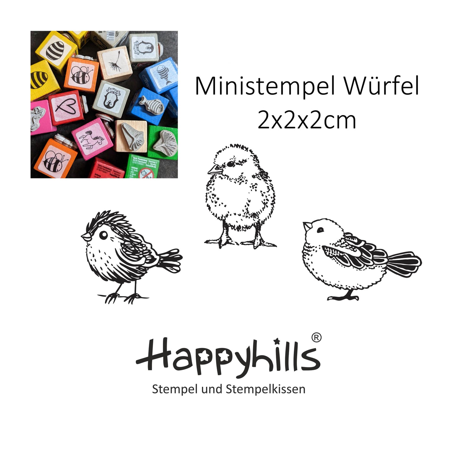 Ministempel Vögelchen, Spatz und Küken Auswahl oder Set