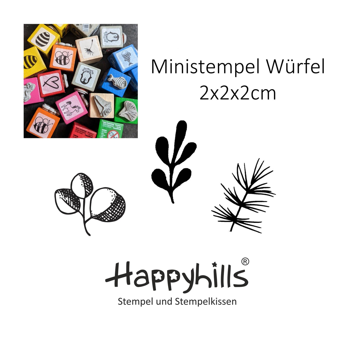 Ministempel Eukalyptus, Tanne und Koralle/Blatt Auswahl oder Set