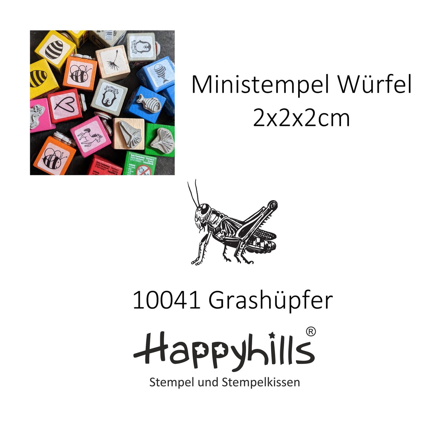 Ministempel Grashüpfer, Schnecke und Frosch Auswahl oder Set