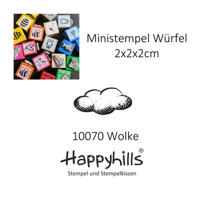 Ministempel Sonne, Wolke und drei Sternchen Auswahl oder Set