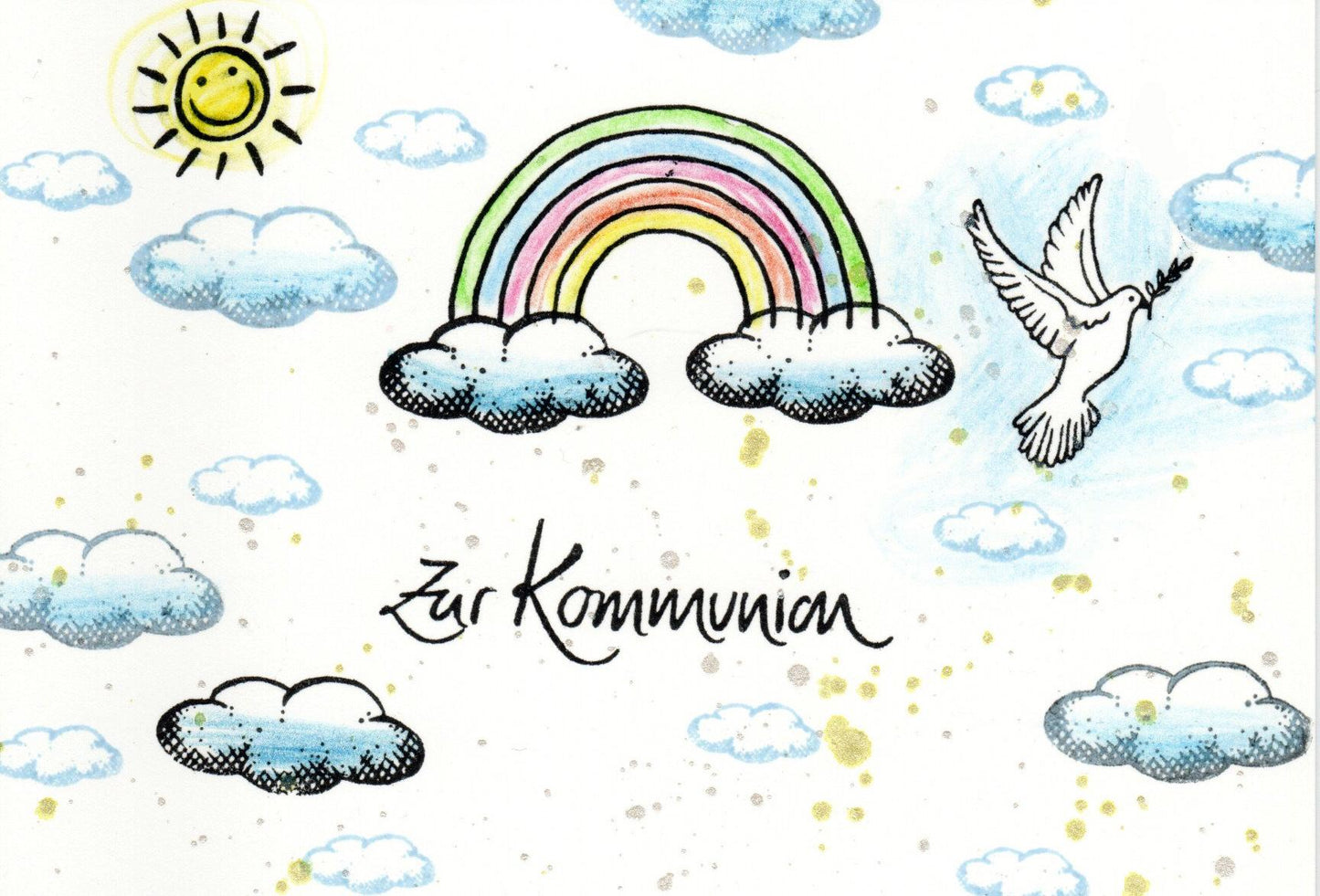 Ministempel Sonne, Wolke und drei Sternchen Auswahl oder Set