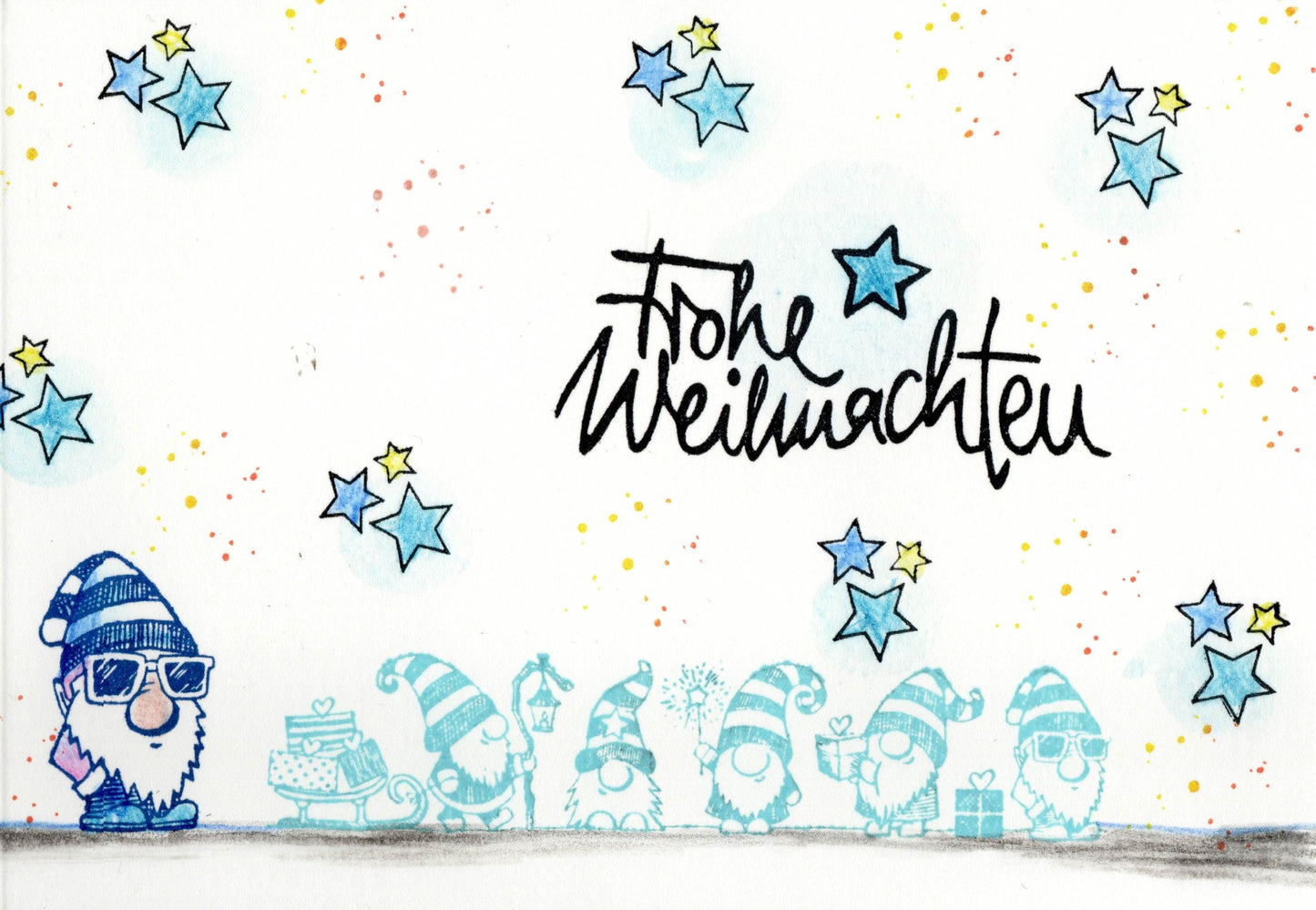 Ministempel Sonne, Wolke und drei Sternchen Auswahl oder Set