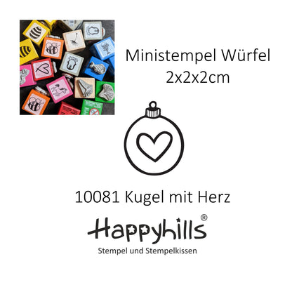 Ministempel Frohes Fest und Christbaumkugeln Auswahl oder Set