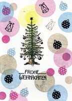 Ministempel Frohes Fest und Christbaumkugeln Auswahl oder Set