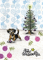 Ministempel Frohes Fest und Christbaumkugeln Auswahl oder Set