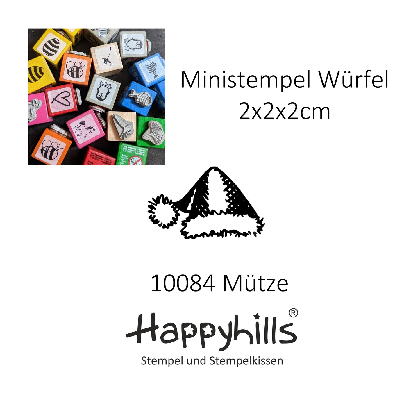 Ministempel Mütze und Happy New Year Auswahl oder Set
