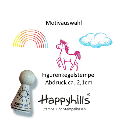 Kegelstempel Regenbogen, Einhorn und Wolke Auswahl oder Set