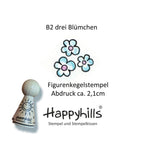 Kegelstempel Spatz, Blümchen und Biene Auswahl oder Set