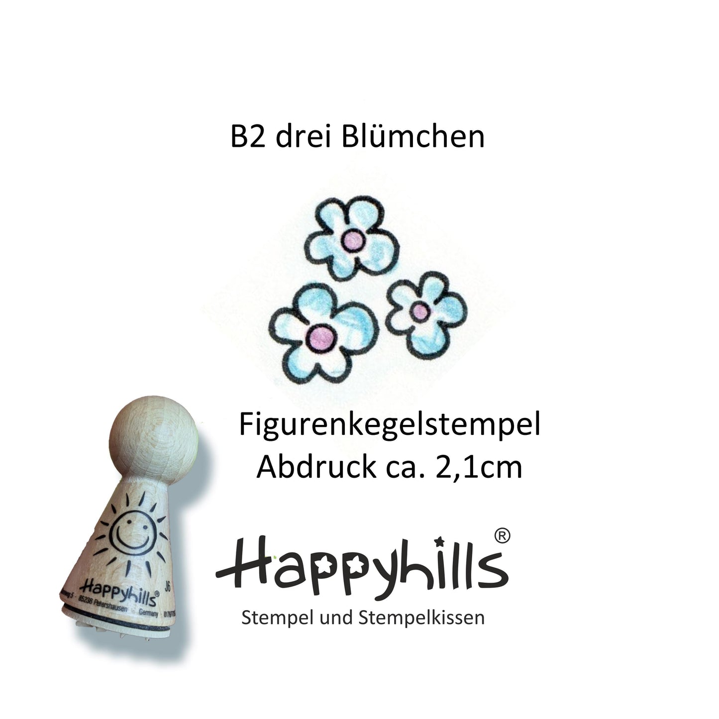 Kegelstempel Spatz, Blümchen und Biene Auswahl oder Set