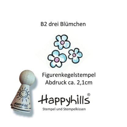 Kegelstempel Spatz, Blümchen und Biene Auswahl oder Set