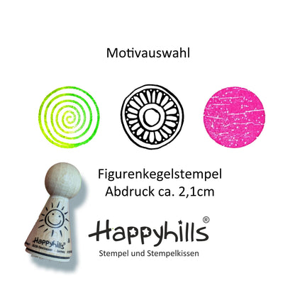 Kegelstempel Spirale, Blumenornament und Planet Auswahl oder Set