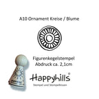 Kegelstempel Spirale, Blumenornament und Planet Auswahl oder Set