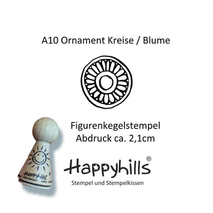 Kegelstempel Spirale, Blumenornament und Planet Auswahl oder Set