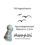 Kegelstempel Möwe, Segelschiff und Vogelschwarm Auswahl oder Set