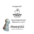 Kegelstempel Möwe, Segelschiff und Vogelschwarm Auswahl oder Set