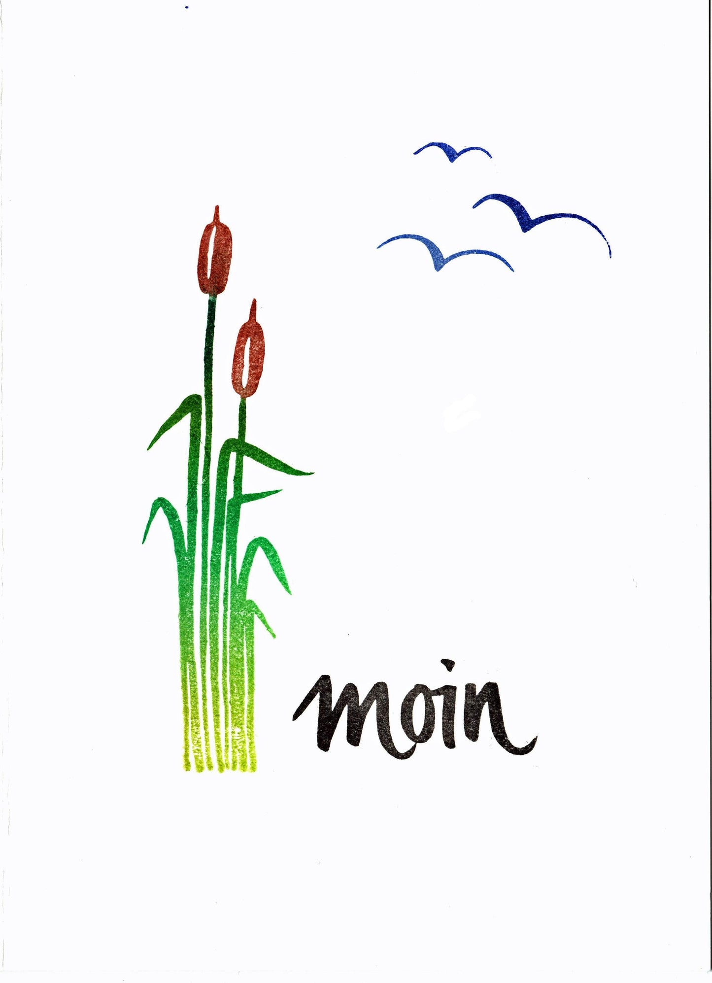 Kegelstempel Möwe, Segelschiff und Vogelschwarm Auswahl oder Set