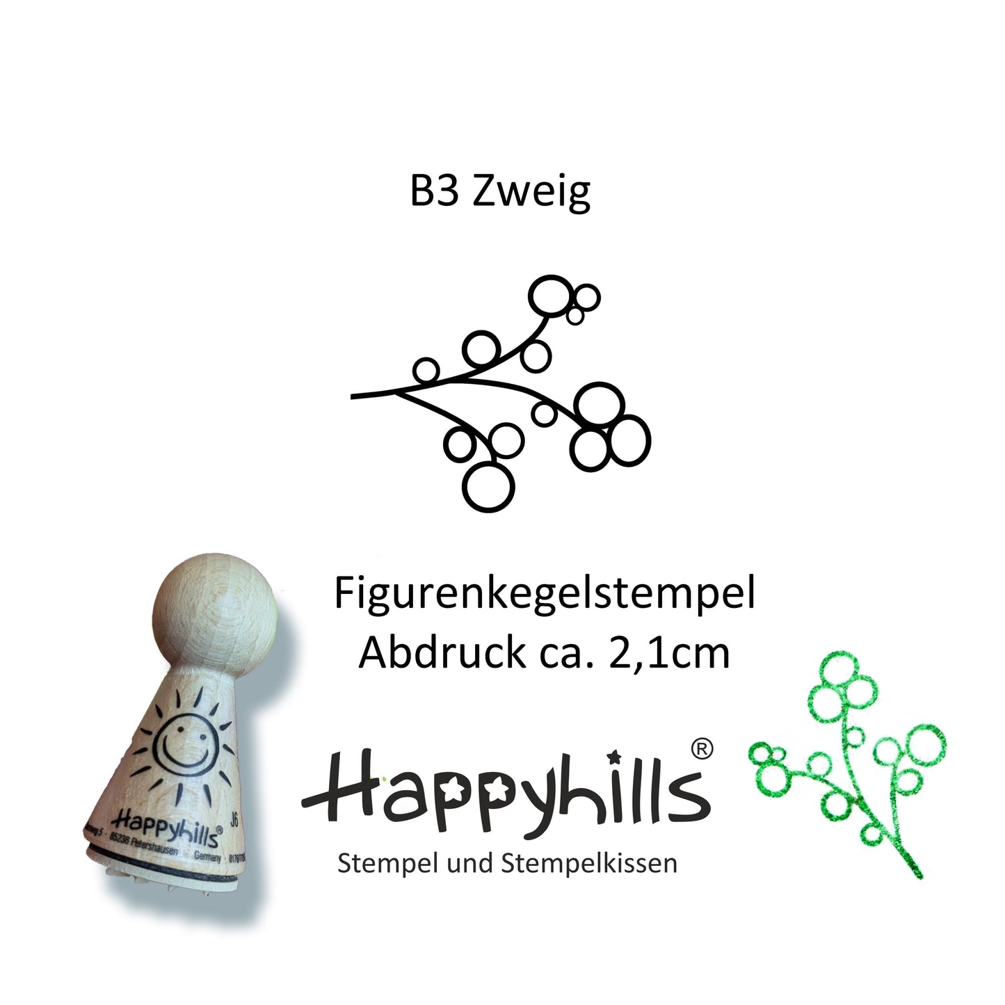 Kegelstempel Gras, Zweig und Blattskelett Auswahl oder Set