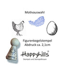 Kegelstempel Huhn, Daunenfeder und Hühnerei Auswahl oder Set