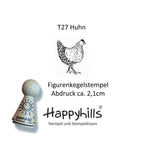 Kegelstempel Huhn, Daunenfeder und Hühnerei Auswahl oder Set
