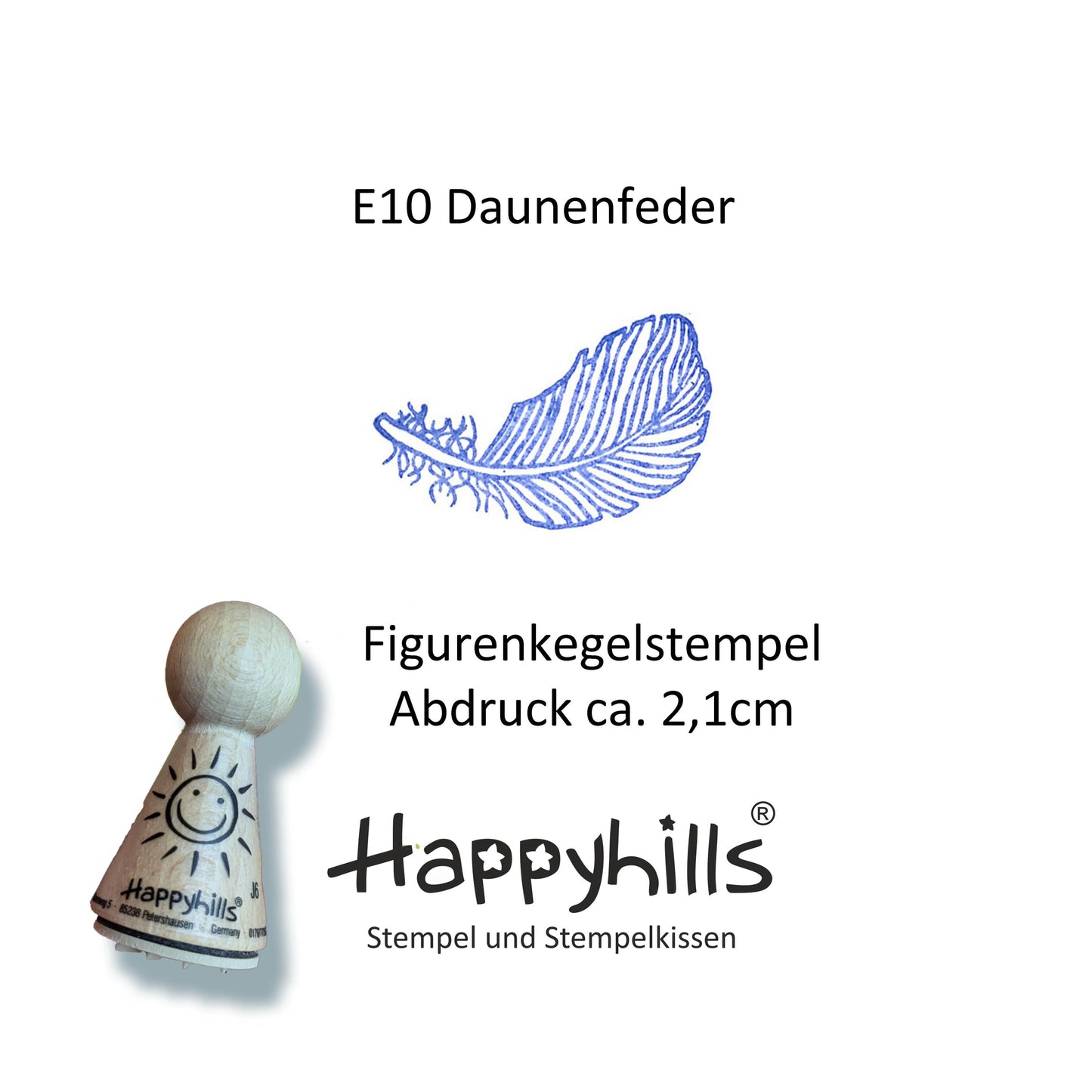 Kegelstempel Huhn, Daunenfeder und Hühnerei Auswahl oder Set
