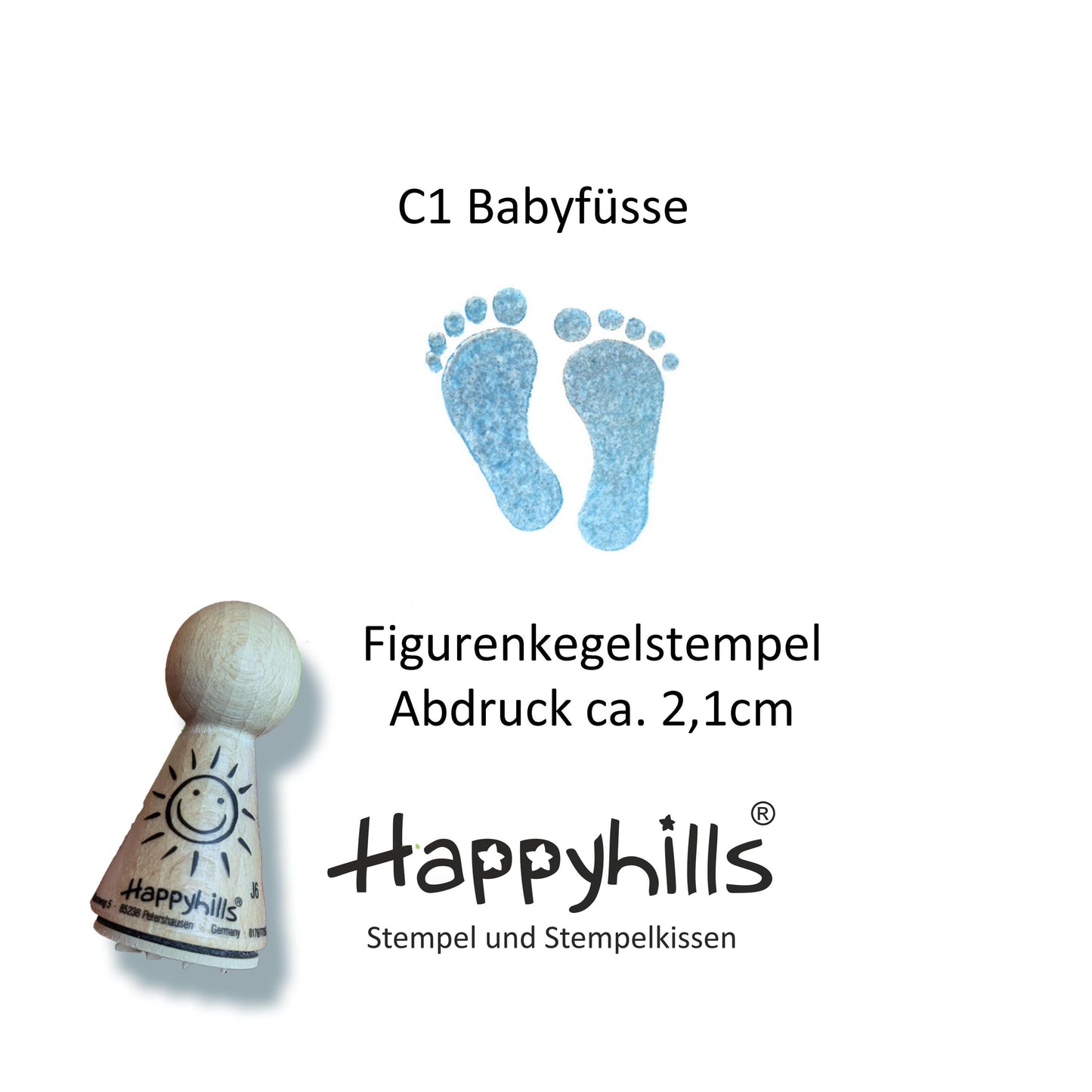 Kegelstempel Babyfüße, Herz und Fisch Auswahl oder Set