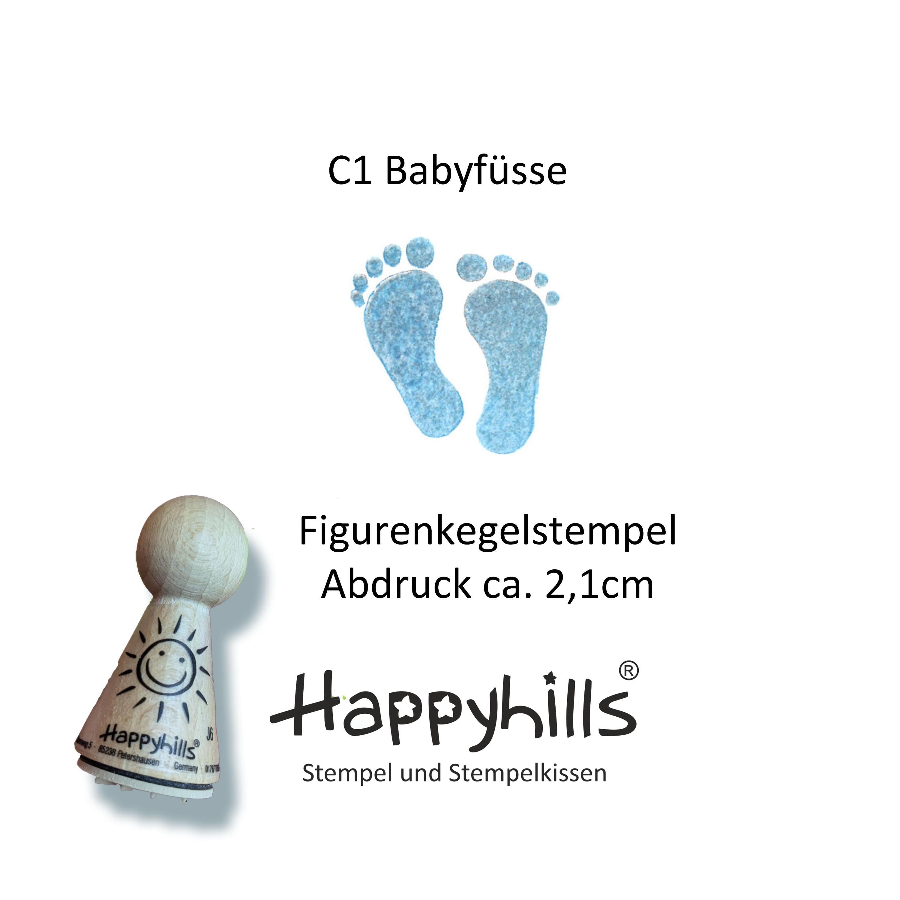 Kegelstempel Babyfüße, Herz und Fisch Auswahl oder Set