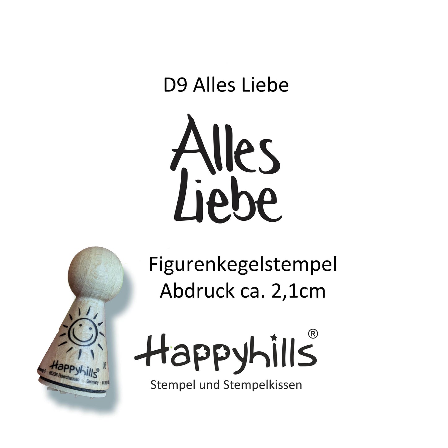 Kegelstempel Handmade, Alles Liebe und Carpe Diem Auswahl oder Set