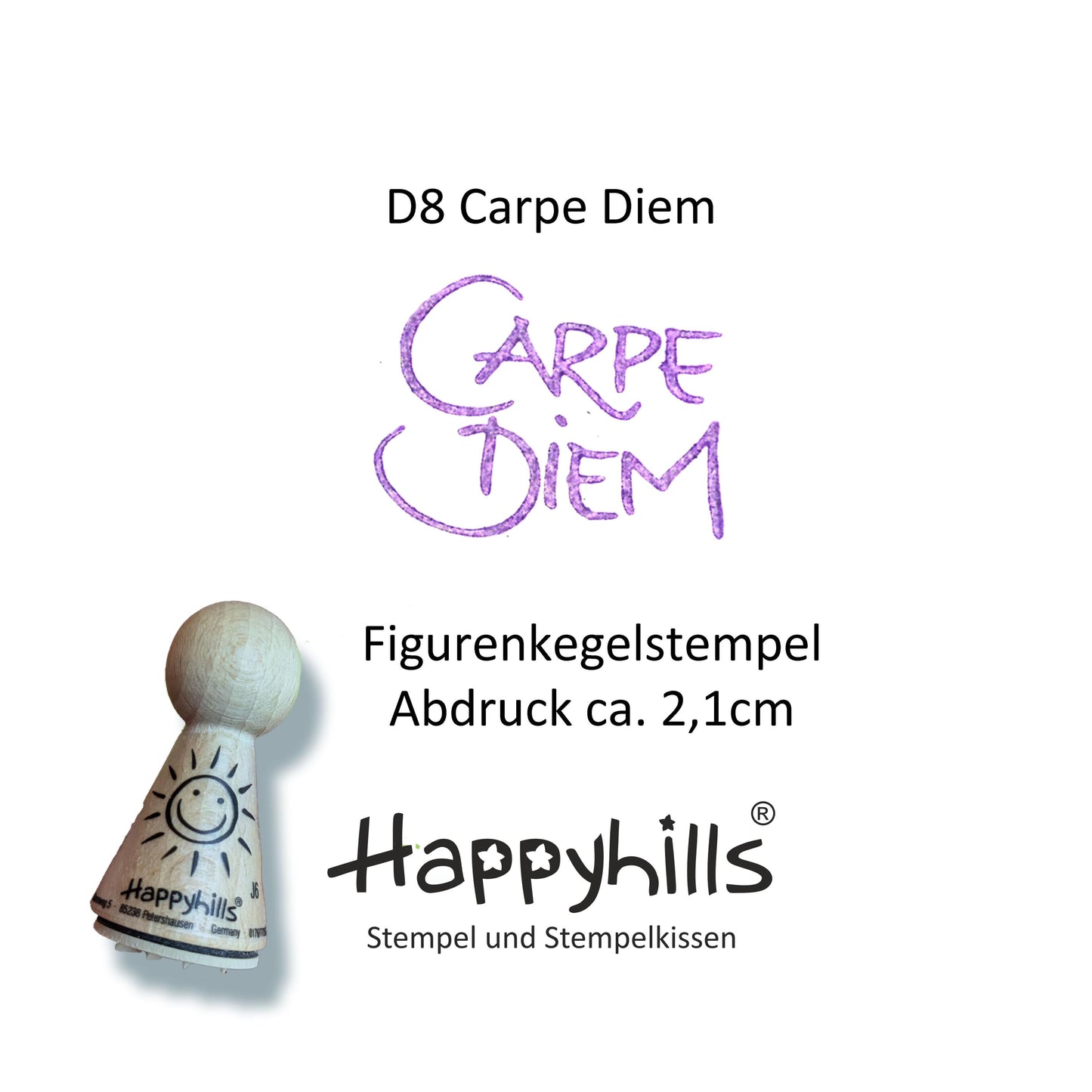 Kegelstempel Handmade, Alles Liebe und Carpe Diem Auswahl oder Set