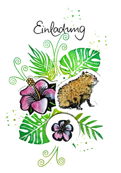 Kegelstempel Hibiskus, Kolibri und Monsterablatt Auswahl oder Set