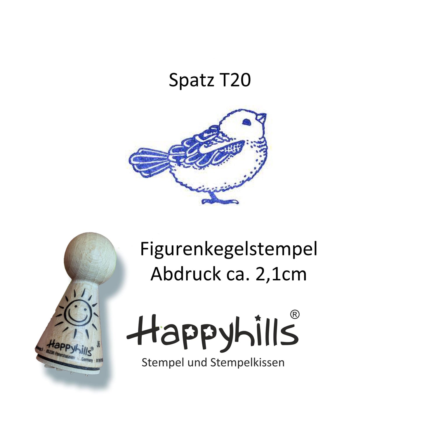 Kegelstempel Spatz, Blümchen und Biene Auswahl oder Set