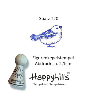 Kegelstempel Spatz, Blümchen und Biene Auswahl oder Set