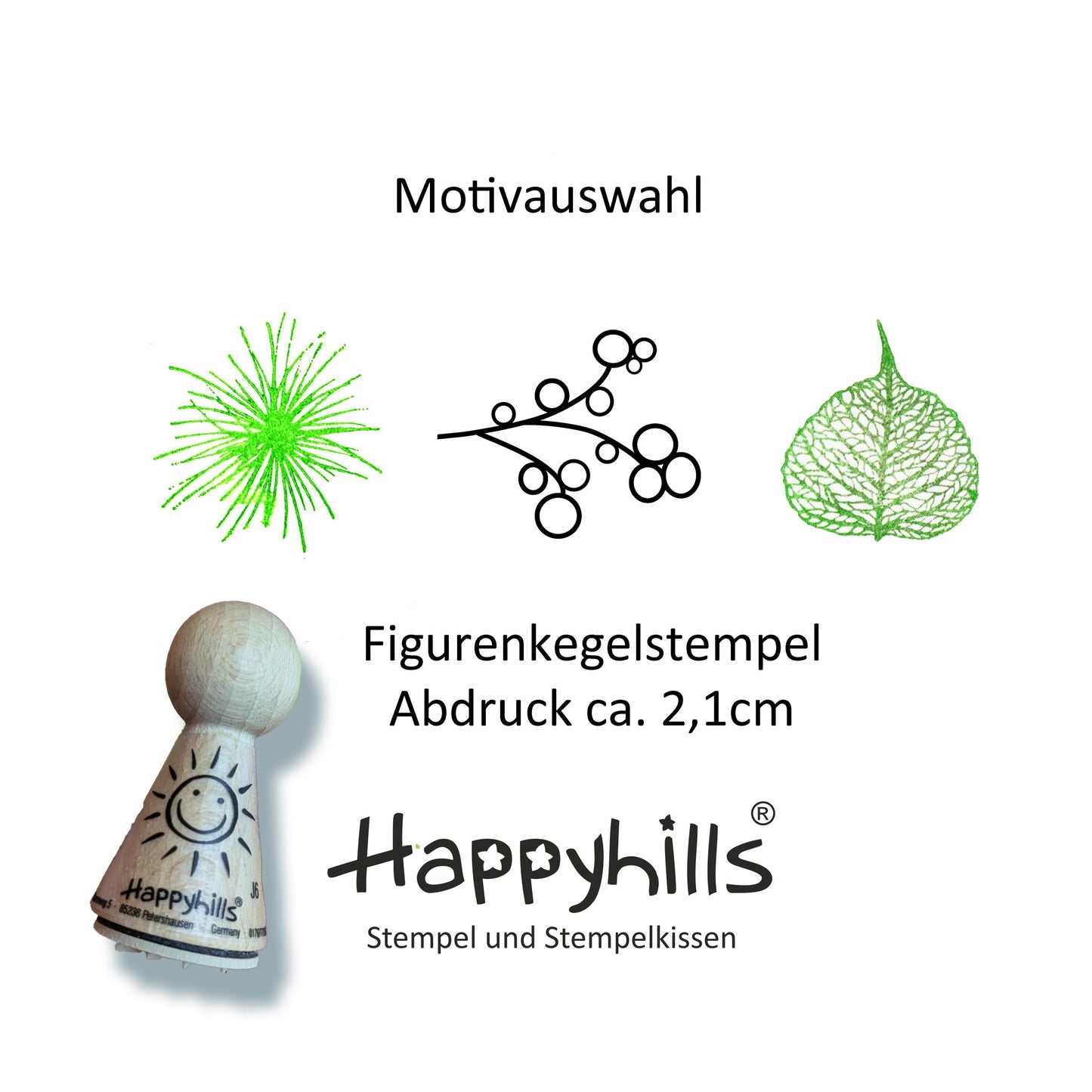 Kegelstempel Gras, Zweig und Blattskelett Auswahl oder Set