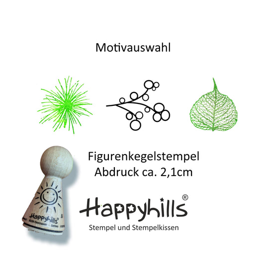 Kegelstempel Gras, Zweig und Blattskelett Auswahl oder Set
